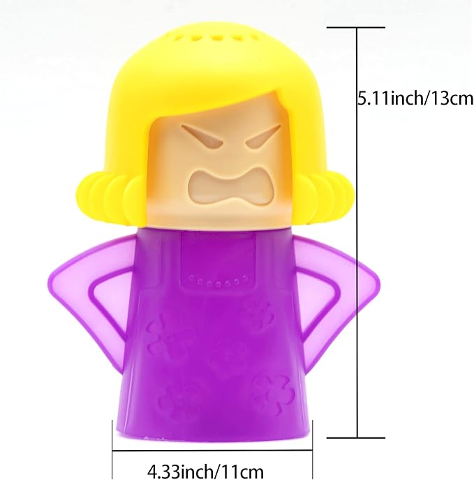 Microwave Oven Cleaner, Angry Mom Microwave Cleaner, Steamer Cleaning with Vinegar and Water, Microwave Oven Cleaner for Kitchen Office (Purple)