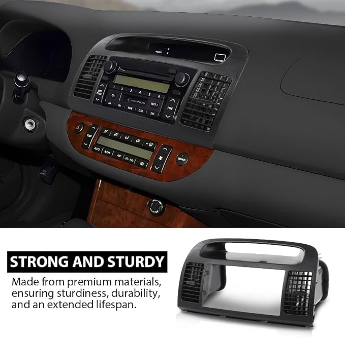 G-PLUS Upper Center Dash Trim Radio Bezel Ac Air Vents Black Compatible with Toyota Camry 2002-2006