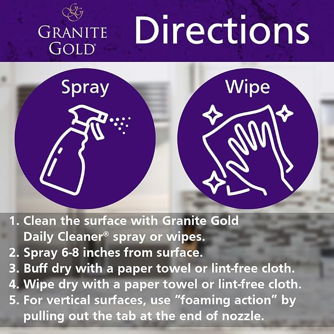 Granite Gold Polish Refill 64 oz | Enhances shine on Granite, Marble, Quartz and natural stone surfaces