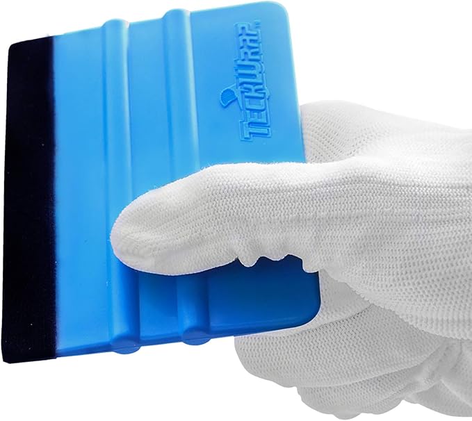 TECKWRAP Plastic Felt Edge Squeegee 4 Inch for Car Vinyl Scraper Decal Applicator Tool 1 pcs (with Black Felt Edge)