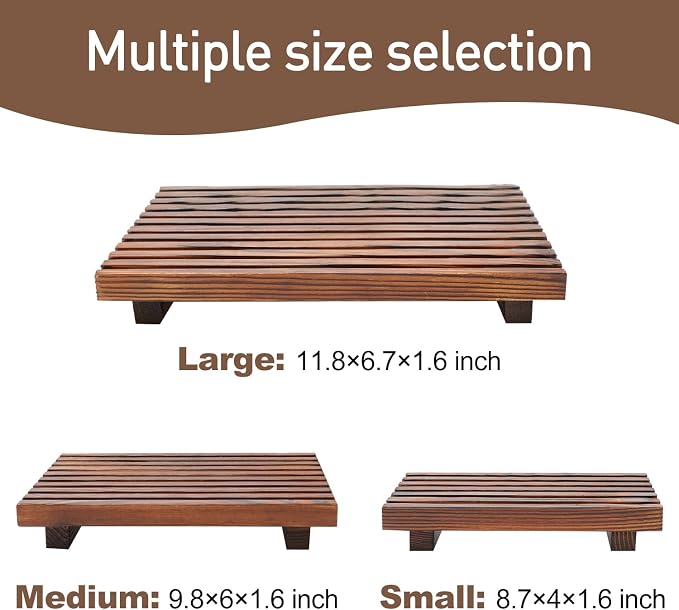 Kitchen Sink Tray for Bathroom Counter Decorative Wooden Riser Soap Holder | Small Dish Soap Dispenser for Bathroom Decor Farmhouse Kitchen Accessories Wood Pedestal Stand Countertop Sponge Vanity Trays