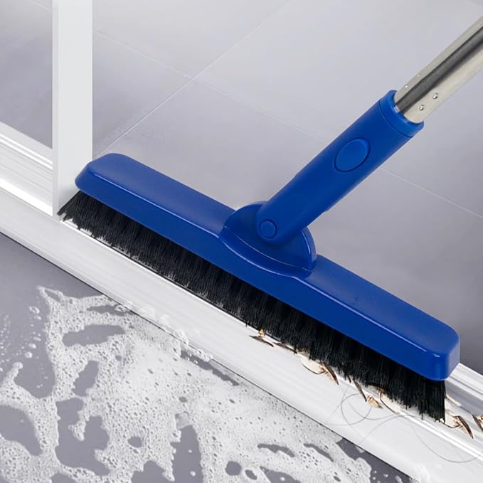CELOX Grout Brush with Long Handle, Tile Grout Cleaner Brush for Tile Floors, for Shower Tile, for Cleaning Grout, Blue