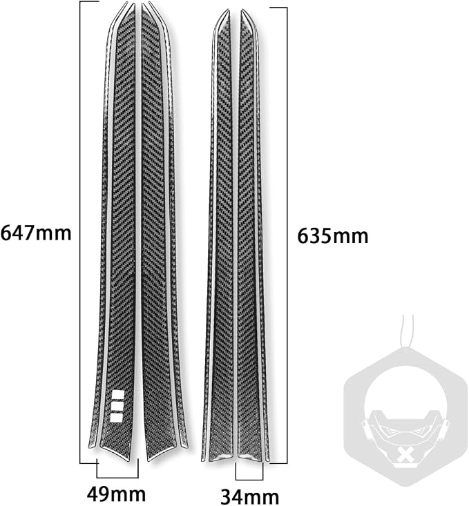 Real Carbon Fiber Trim for Infiniti Accessories | for G35 G37 G25 Q60 Q40 2007-2015 X S Door Inner Panel Interior Thick Overlay Decal - B