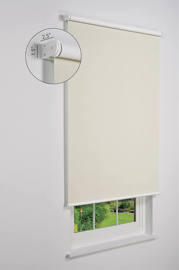 Customizable Cordless Blackout Sierra Collection Roller Shade, Beige 66" to 71" W X 54" H (Arrives 1/4" Narrower)