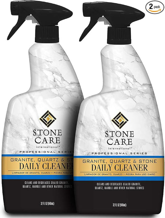 Stone Care International Granite Cleaner - 32 Fluid Ounces (2 Pack) Granite Marble Quartz Tile Travertine Limestone Slate Clean