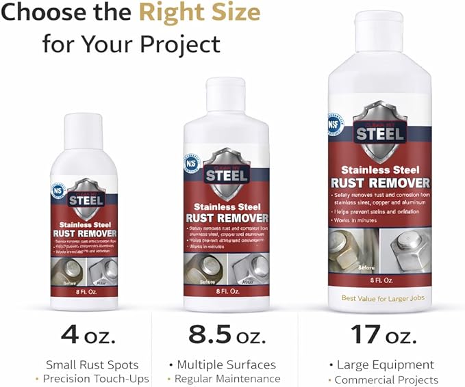 CLEAN MY STEEL Stainless Steel Rust Remover Cream 8.5 oz | NSF certified rust remover cream. Safe for home appliances and sinks