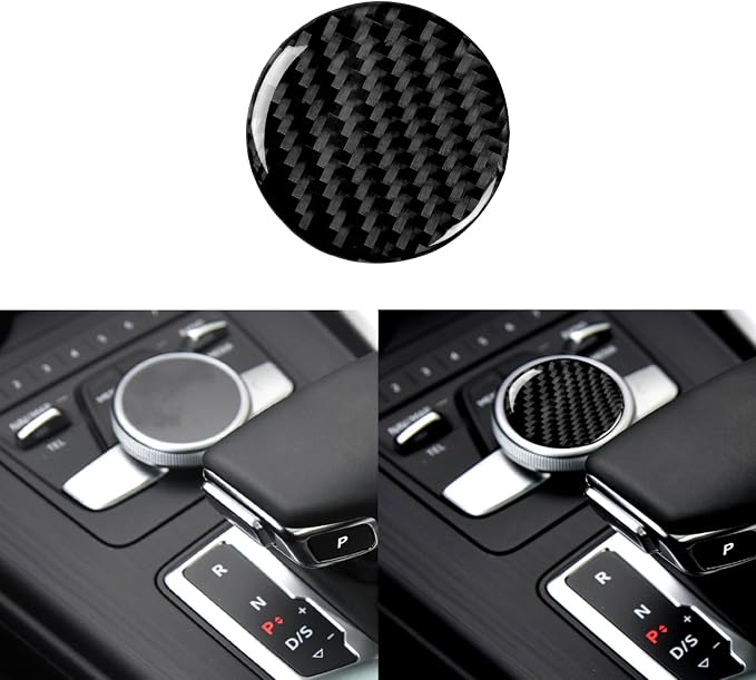 Real Carbon Fiber Trim for Audi Accessories | for B9 A4 S4 A5 S5 2020-2025 / RS5 2021-2025 Center Control Knob Interior Thick Overlay Decal