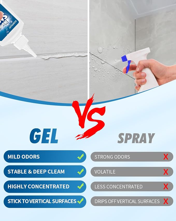 Home Stain Cleaner Gel, Washing Machine Cleaner for Front Load Washer Seals, Bathroom Showers & Tile Grouts, Thick No-Drip Formula (Pack of 1)