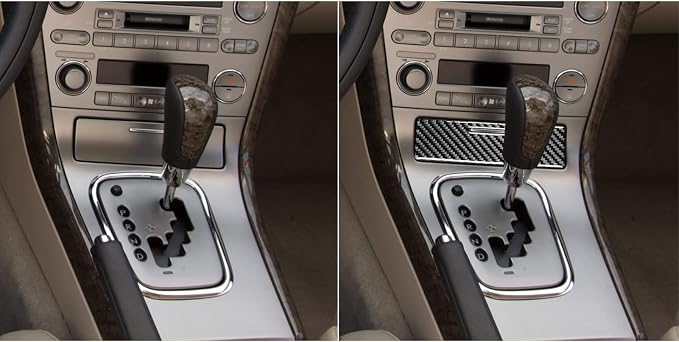 JKYUKU Real Carbon Fiber for Subaru Accessories Center Console Gear Shift | for Legacy/Outback 2005-2009, Black Center Console Gear Shift Shifter Box Cover Panel Sticker, Premium Sporty Look
