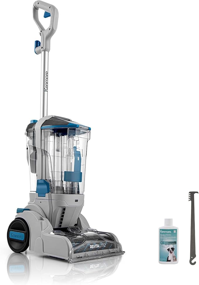 Kenmore Pet Portable Carpet Cleaner Machine with High Cleaning Power | 3.2L Clean Tank & 1.4L Dirty Tank, 25ft Cord Length and Two Easy Removable Brushroll for Rug & Upholstery, KW4010