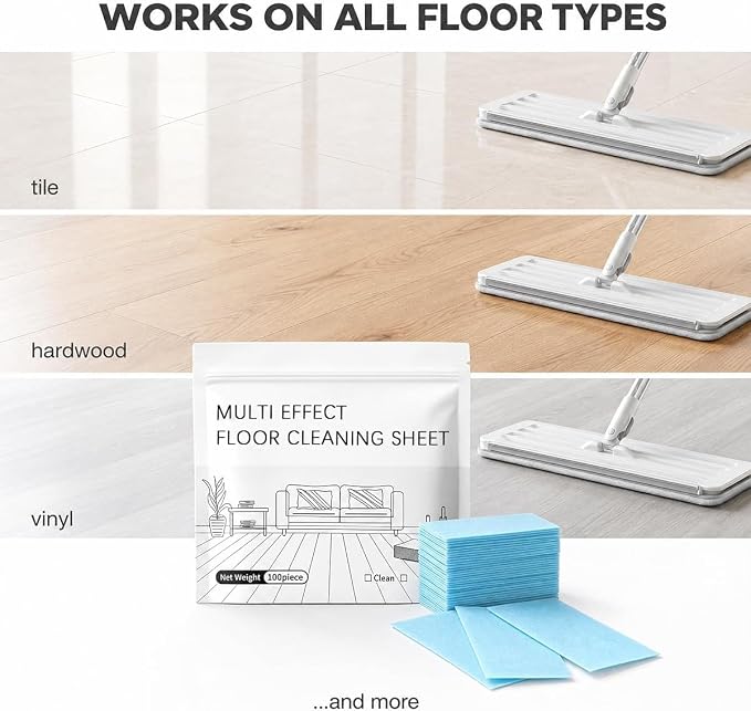 Floor Cleaning Tablets, 100 Count, Concentrated Multi-Surface Cleaner for Hardwood, Tile, Laminate & More (Purple Lavender)
