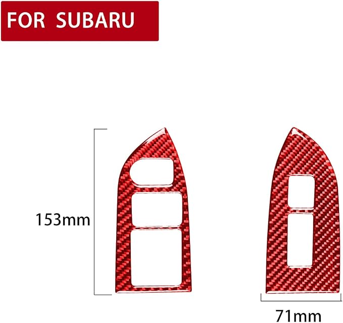 Red Interior Trim Car Window Lift Button Stickers Real Carbon Fiber Accessories Decals Compatible with Subaru BRZ/Scion FR-S/Toyota 86 2016 2017 2018 2019 2020
