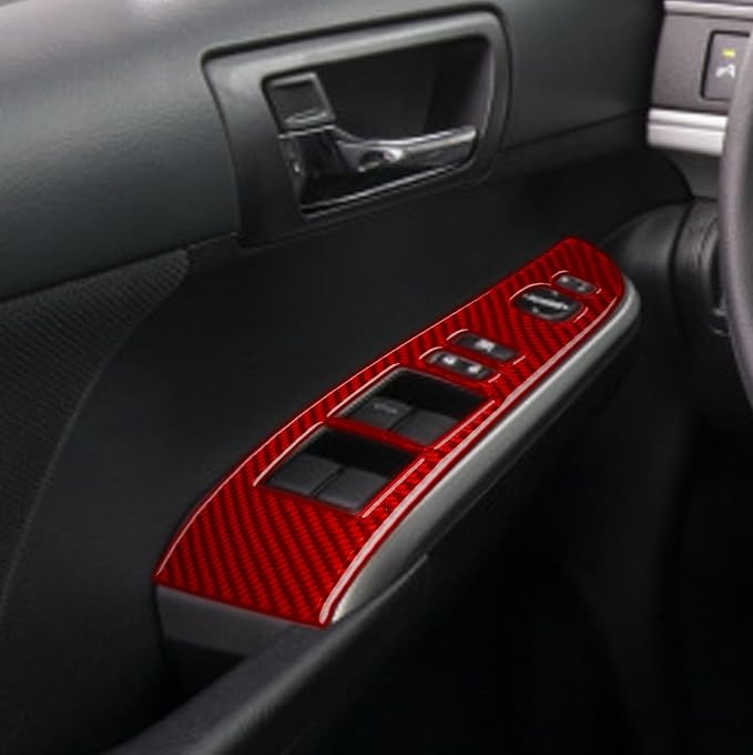 Real Carbon Fiber Trim for Toyota Camry Accessories | for 2012 2013 2014 Door Glass Lifting Control Panel Window Switch Panel Interior Thick Overlay Decal 2PCs