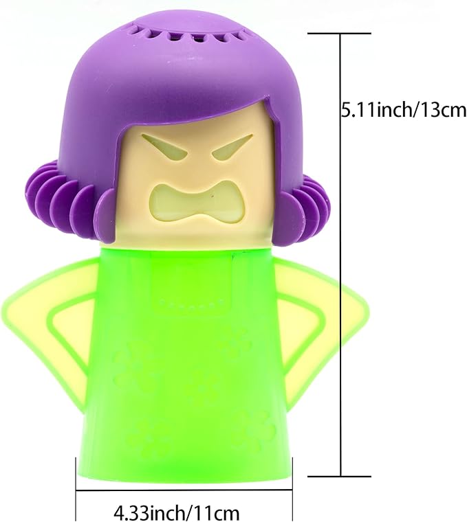 Angry Mom Microwave Oven Cleaner Tool, Angry Mama Microwave Steam Cleaner, Cleaning with Vinegar and Water, Cleaner for Microwave Oven Kitchen Office Chemical Free, Steams From Head