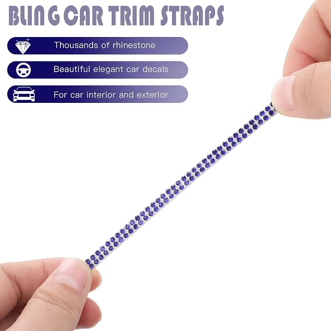 Kingdder 16.4 ft Bling Car Trim Self Adhesive Bling Car Accessories for Women Rhinestone Strip Glitter Diamond Sticker DIY Line Molding Dashboard Decal Shiny Auto Stuff for Interior Exterior Decor