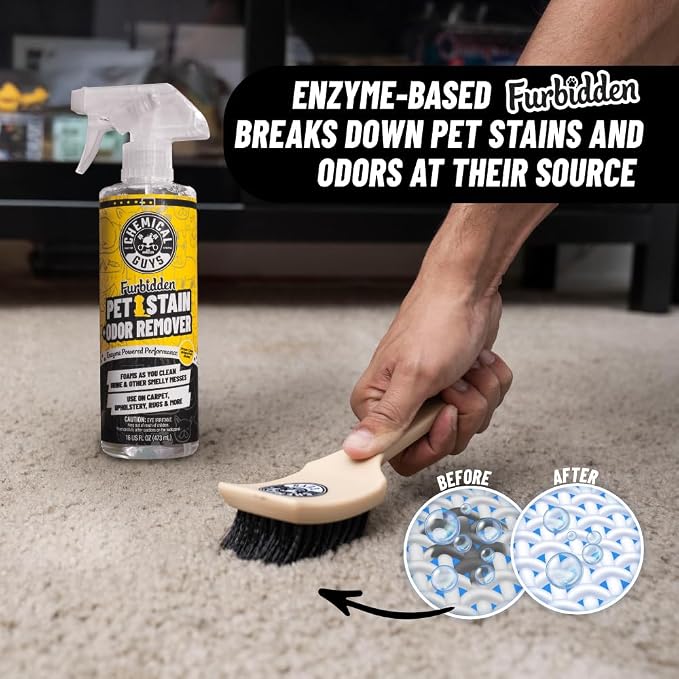 Chemical Guys, Pet Mess Cleaning Kit, Furbidden Cleaner & Interior Brush