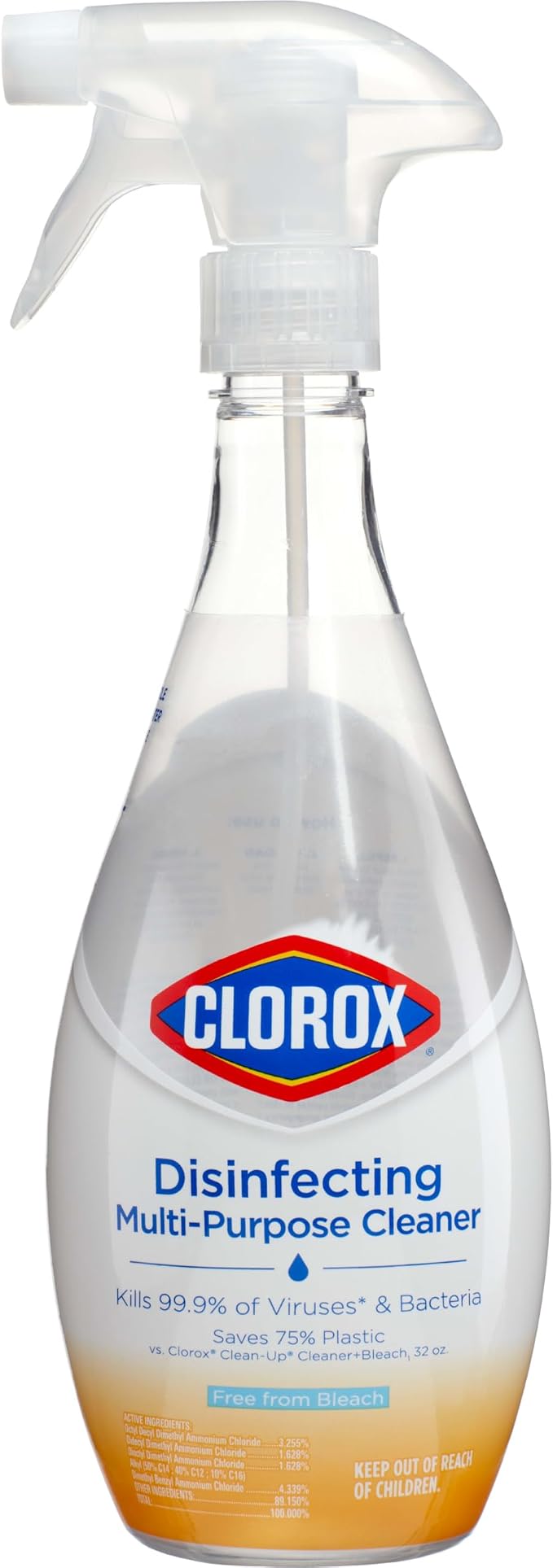 Clorox Disinfecting Multi-Purpose Cleaner Starter Kit, Household Essentials, One Reusable Spray Bottle Plus 2 Refills