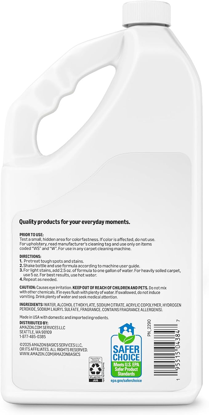 Amazon Basics Carpet Cleaner, Carpet Stain Remover, Fresh Scent, 64 fl oz, Packaging May Vary