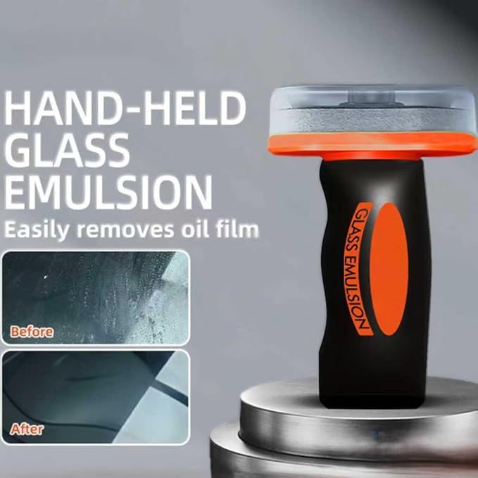 2PCS Glass Oil Film Remover, Roll-On Glass Compound with Cleaning Board, Glass Emulsion Cleaner, Car Oil Film Cleaner, Universal Oil Film Remover for Car Windshields and Windows 100ml
