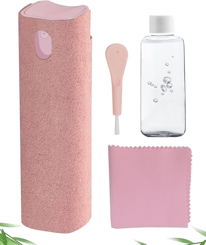 Screen Cleaner Spray and Wipe Car Accessories for Women Touch Screen Cleaner for iPhone iPad Computer Laptop Tablet MacBook Pink Car Accessories（Pink）