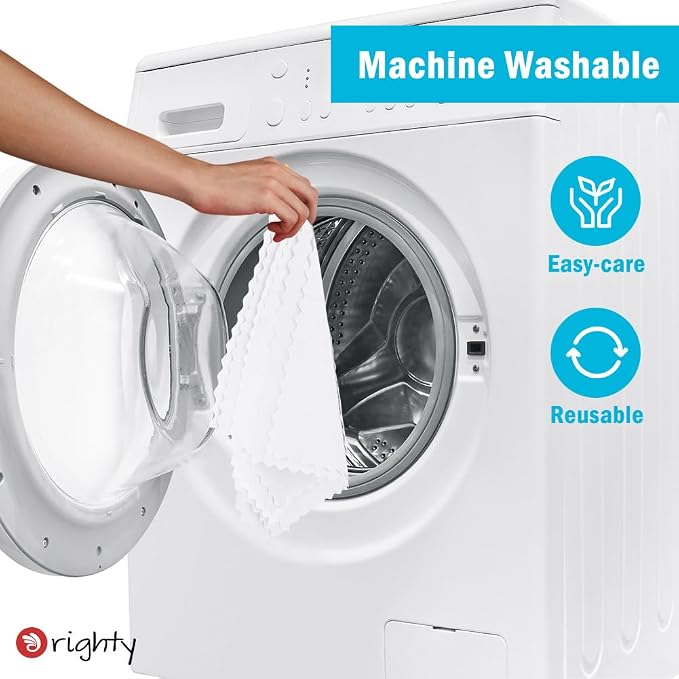 Orighty Microfiber Cleaning Cloth 5 Pack, White Cleaning Rags 12x11 inch | Microfiber Towels for Cars, Highly Absorbent Household Cleaning Supplies, Reusable Lint Free Cloths for House, Kitchen