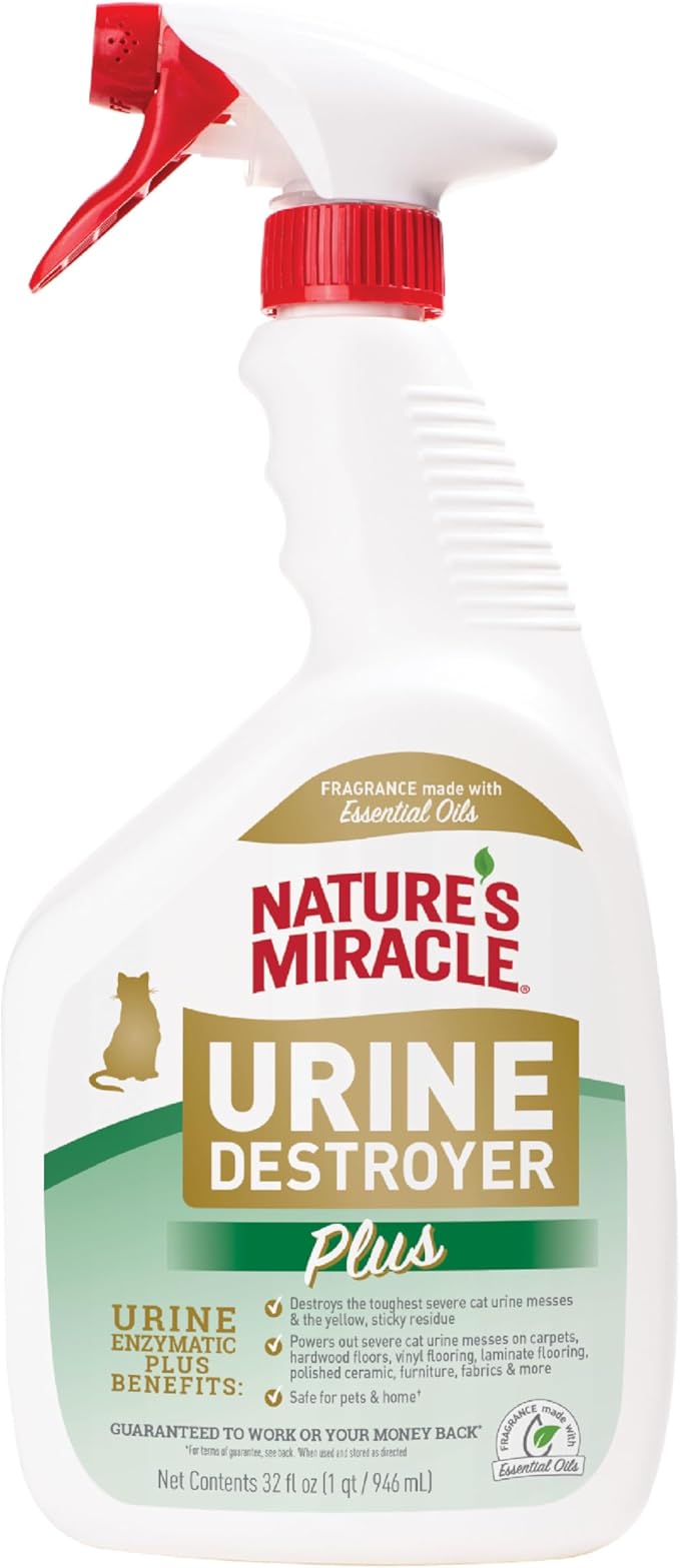 Nature’s Miracle Urine Destroyer Plus for Cats, Enzymatic Formula, Ready-to-Use, 32 oz