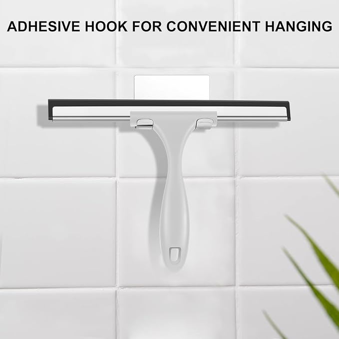 SetSail Squeegee for Shower Glass Door, 10 Inches, Grey | Stainless Steel Squeegee for Shower Glass Door, All-Purpose Window Squeegee for Shower Mirror Bathroom Car Window Cleaning