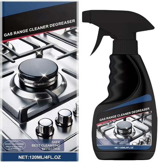 120ML Gas Range Cleaner Degreaser,Effective Clean Up Kitchen Oil Stains,Grease & Grime Remover, Kitchen Cooktop Cleaning Spray