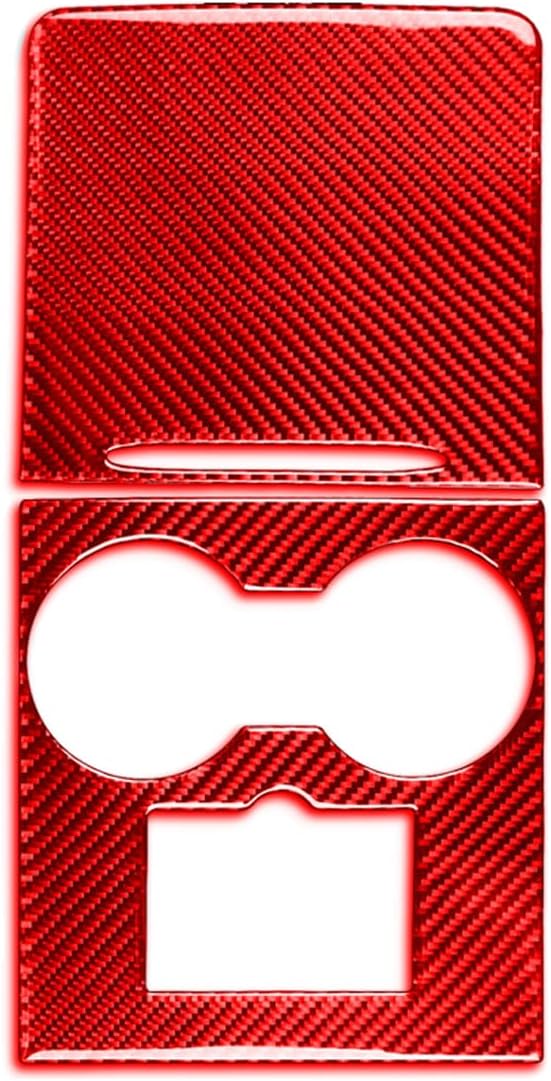 Red Real Carbon Fiber Trim for Tesla Accessories | for Model 3 2017-2022 / Model Y 2020-2024 Front Door Sill Panel Sticker Interior Thick Overlay Decal