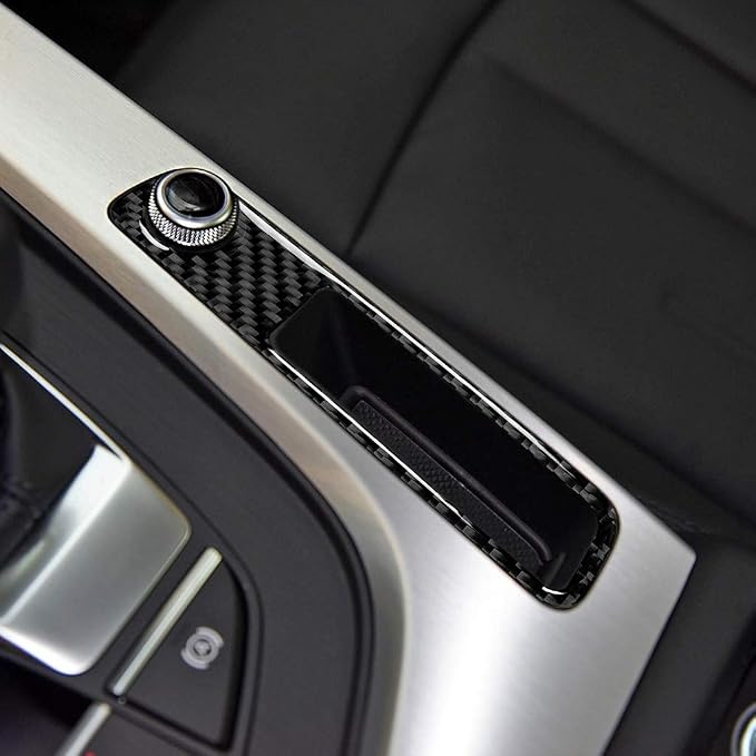 Real Carbon Fiber Trim for Audi Accessories | for B9 A4 S4 A5 S5 2020-2025 / RS5 2021-2025 Center Console Volume Control Frame Interior Thick Overlay Decal