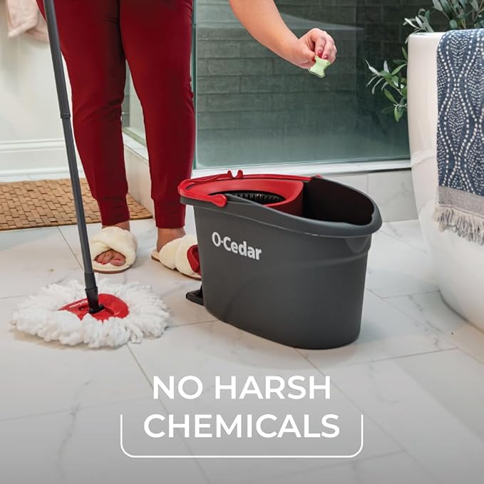 O-Cedar PACS Hard Floor Cleaner, Crisp Citrus Scent 24 Count (1-Pack) | Made with Naturally-Derived Ingredients | Safe to Use on All Hard Floors | Perfect for Mop Buckets