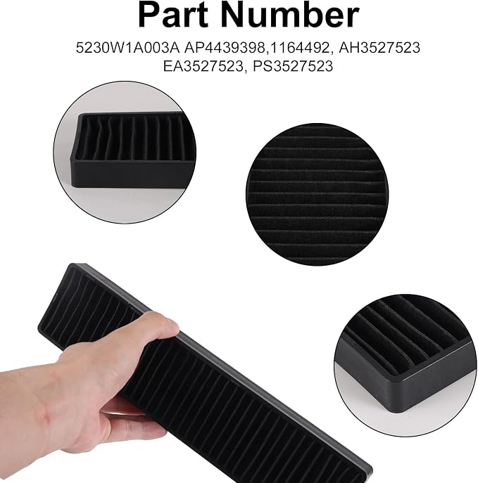 3pcs Microwave Replacement Set for LMV2031ST/LMV2031BD/ LMHM2237ST/LMH2235ST & More, Include 2 Microwave Under Vent Grease Filter and 1 Charcoal Filter Compatible with 5230W1A012B & 5230W1A003A
