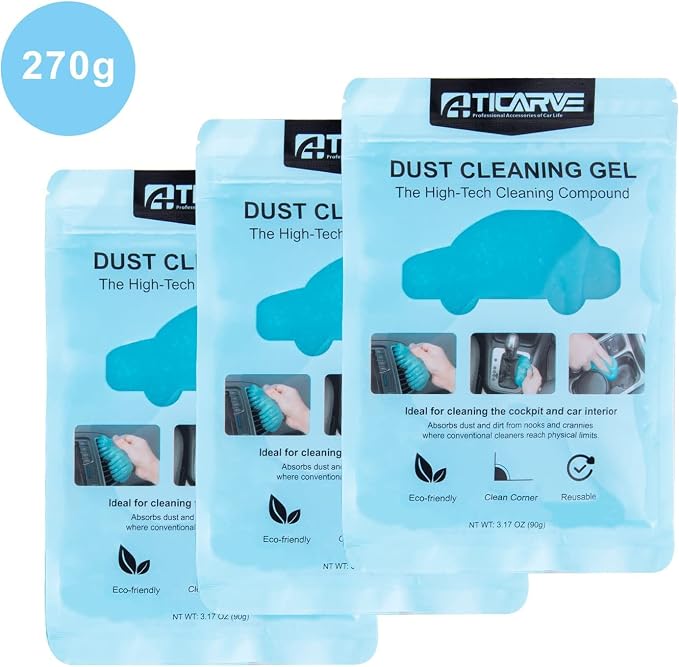 TICARVE 3 Pack Cleaning Gel for Car Detailing Putty Car Vent Cleaner Goo | Car Cleaning Putty Gel, Keyboard Cleaner Slime, Dust Cleaning Mud,Car Interior Cleaner,Auto Detailing Tools,Cars Dust Cleaner
