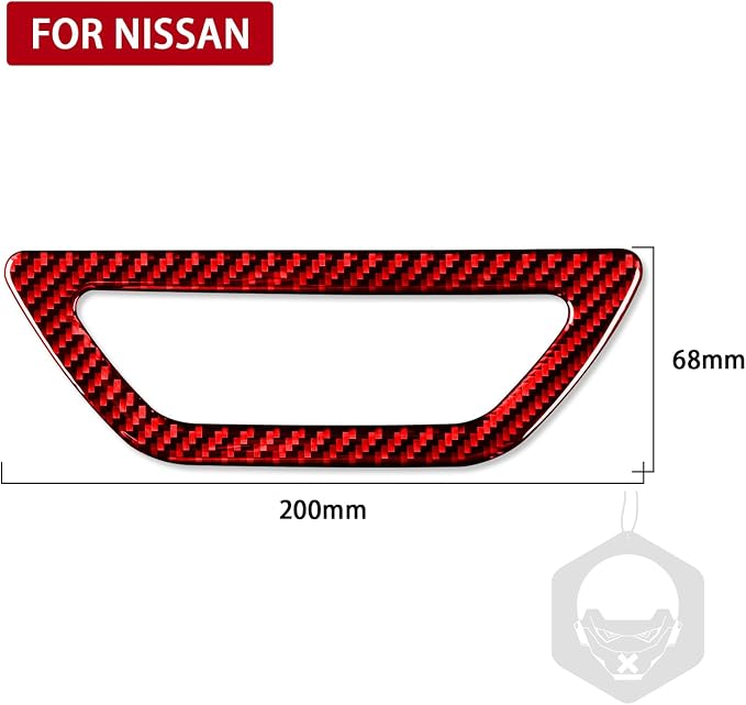 Red Real Carbon Fiber Trim for Nissan Rogue Accessories | for 2014 2015 2016 2017 2018 2019 2020 S SL SV Trunk Tailgate Door Handle Switch Frame Sticker Exterior Thick Overlay Decal