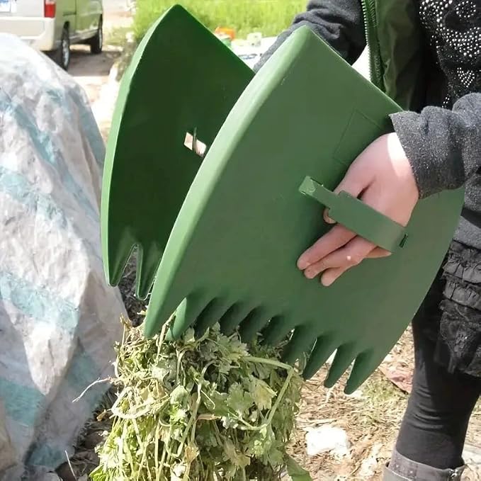 2-piece handheld leaf scraper, quick lawn removal and collection of fallen leaves from gardens and yards, handheld rake for picking up fallen leaves, grass clippings, and garbage