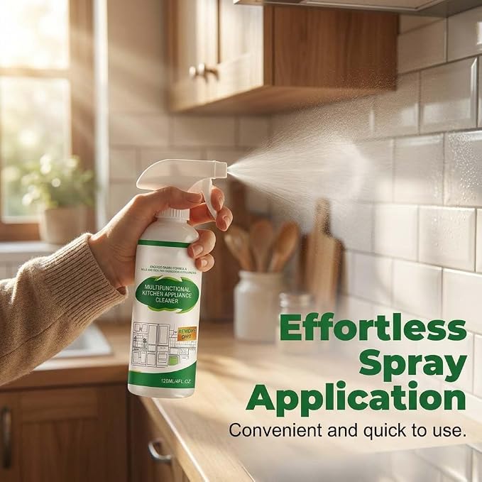 Heavy-Duty Kitchen Oil Remover Spray, Multipurpose Upgrade Kitchen Appliance Cleaner for Cooktop, Oven, Stove & Range Hood (1)