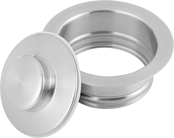 LQS Kitchen Sink Garbage Disposal Flange and Sink Stopper, fit 3-1/2 Inch Standard Sink Drain Hole Colour Chrome Finish