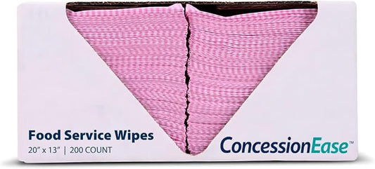 ConcessionEase Food Service Wipes – 200 Count 20" x 13" Disposable Bar Mop Replacement Towels – Cloth-Like Cleaning Wipes for Restaurants, Food Trucks & Kitchens