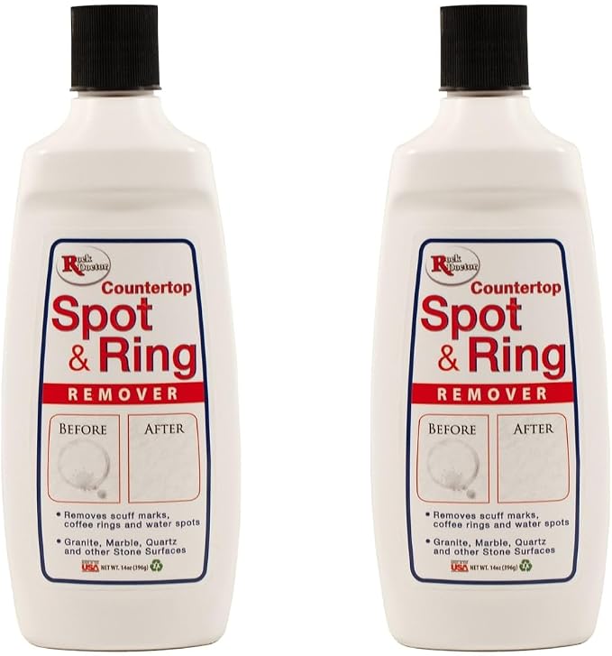 Rock Doctor Spot & Ring Remover, Works on Granite, Marble, Countertop & Quartz, Hard Water Mark & Spot Remover, Remove Coffee & Scuff Mark, 14 oz. Pack of 2