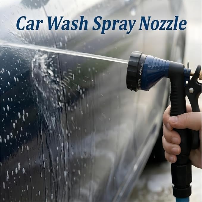 GREEN MOUNT Water Hose Nozzle Spray Nozzle, Metal Garden Hose Nozzle with Adjustable Spray Patterns