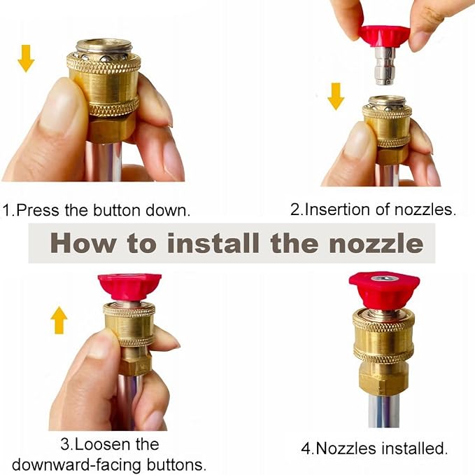 Jet Nozzle High Pressure Hose Nozzle, 18” Hydro Jet Water Hose Nozzle | for Garden Hose with 3 Nozzles & Hose Quick Connectors, Power Washer Wand for Cleaning Patio, Car, Window, Blue