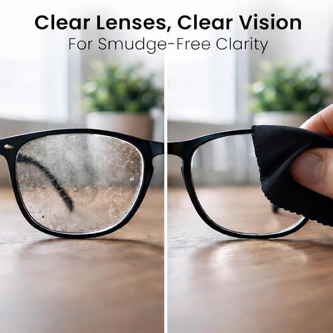 EVEO Glasses Cleaner Spray - Eyeglass Cleaner Lens Cleaner No Streaks Technology & Microfiber Cleaning Cloth - Glasses Cleaning Kit, Eye Glass Cleaners Spray - Screen & Eye Glasses Kit - 2 Pack