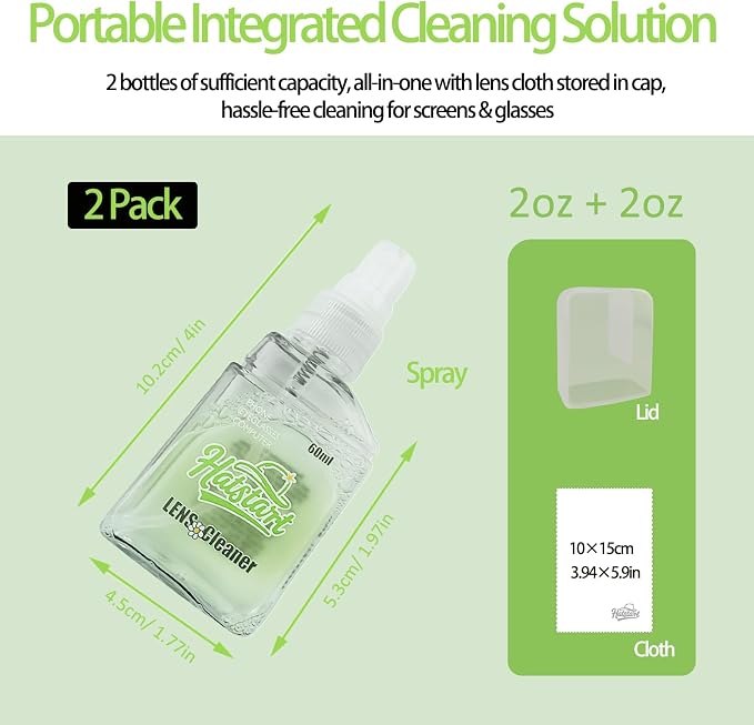 2 Pack Electronic Screen Cleaner Spray, Hatstart Cell Phone Touch Screens Cleaning for TV Laptop Computer Tablet PC LCD Flat Screens and Car Display, Compatible with iPhone iPad MacBook Pro, Green
