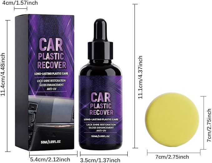 Car Trim Restorer 50ml Deep Cleaning Long Lasting | Car Exterior Trim Restorer Polishing Agent for Detailing Maintenance Care Restoration Exterior Dashboard Headlight