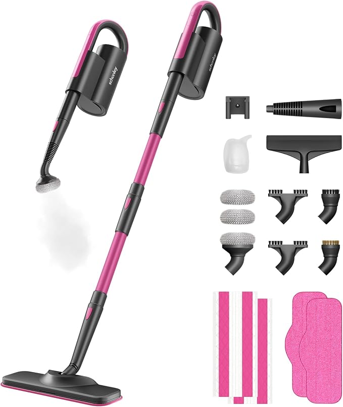 Schenley 19-in-1 Steam Mop with Handheld Steamer for Hard Floors | Multi-Surface Cleaning, 15s Heat-Up, 12-25 Min Steam Time, 248°F Steam, Chemical-Free, Tile & Grout, Wall Cleaning