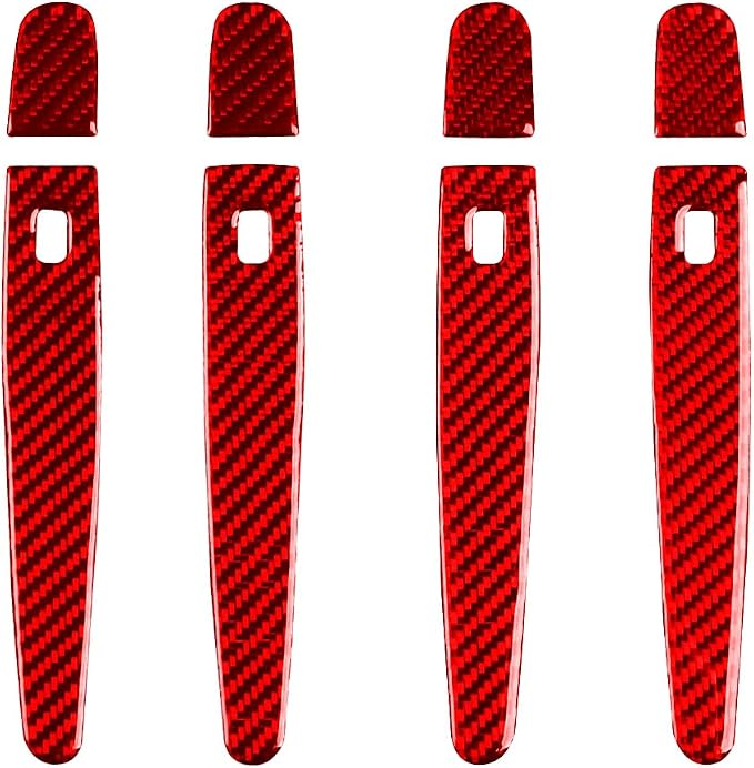 Car Exterior Door Handle Pull Panel Anti-Scratch Trim Stickers Compatible with Chevy Malibu 9th Gen 2016 2017 2018 2019 2020 2021 Real Carbon Fiber Accessories Decals