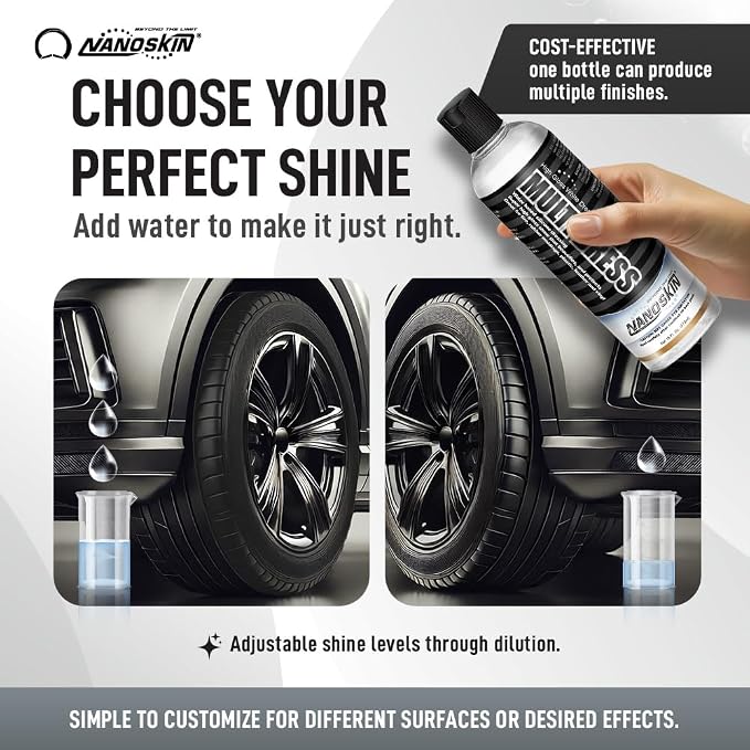 Nanoskin MULTI DRESS All Purpose Dressing 55 Gallons - Interior & Exterior Dressing for Car Detailing | Works on Tire, Vinyl, Rubber, Plastic & Trim | Safe for Cars, Trucks, Motorcycles, RVs & More