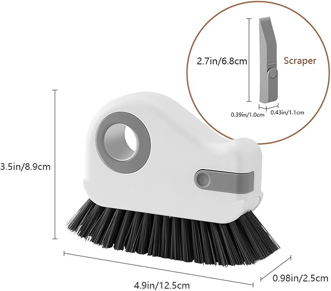 Groove Cleaning Brush 2 in 1 Grout Cleaner Tool Grip Brush Hard Bristle Crevice Cleaning Brush for Sliding Door Track, Window Sill, Window Seal