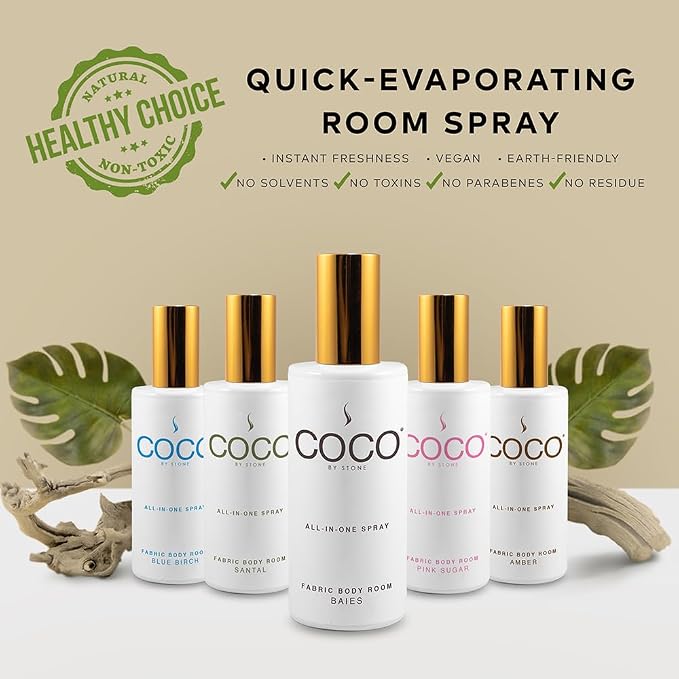 COCO by Stone 5oz All-in-One Spray (Black Currant) Shake & Spray Formula for Fabric, Pillows, Interiors, Clothing, Home Fragrance Accessories, Room Perfume, Room Deodorizer, Vegan & Cruelty-Free