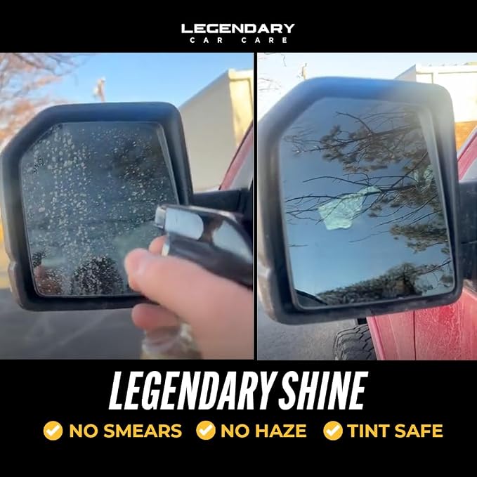 Legendary Glass Cleaner 16oz - Auto Window Cleaner Spray for Car Windows & Windshield - No Streaks, Ammonia-Free, Tint Safe - Interior/Exterior Use